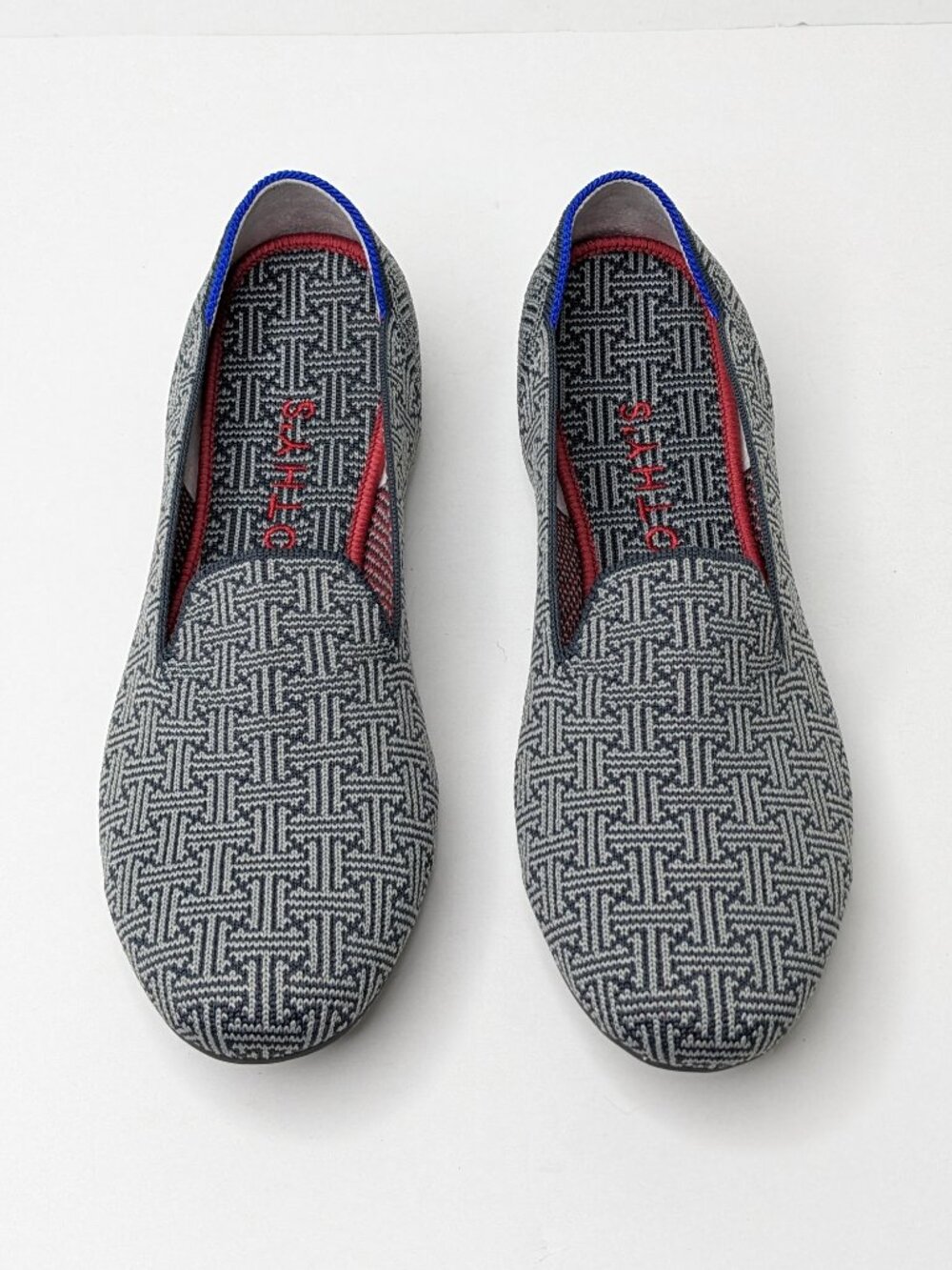 Rothy's The Loafer Casual Slip-On Flats Charcoal Grid Knit Womens 9.5